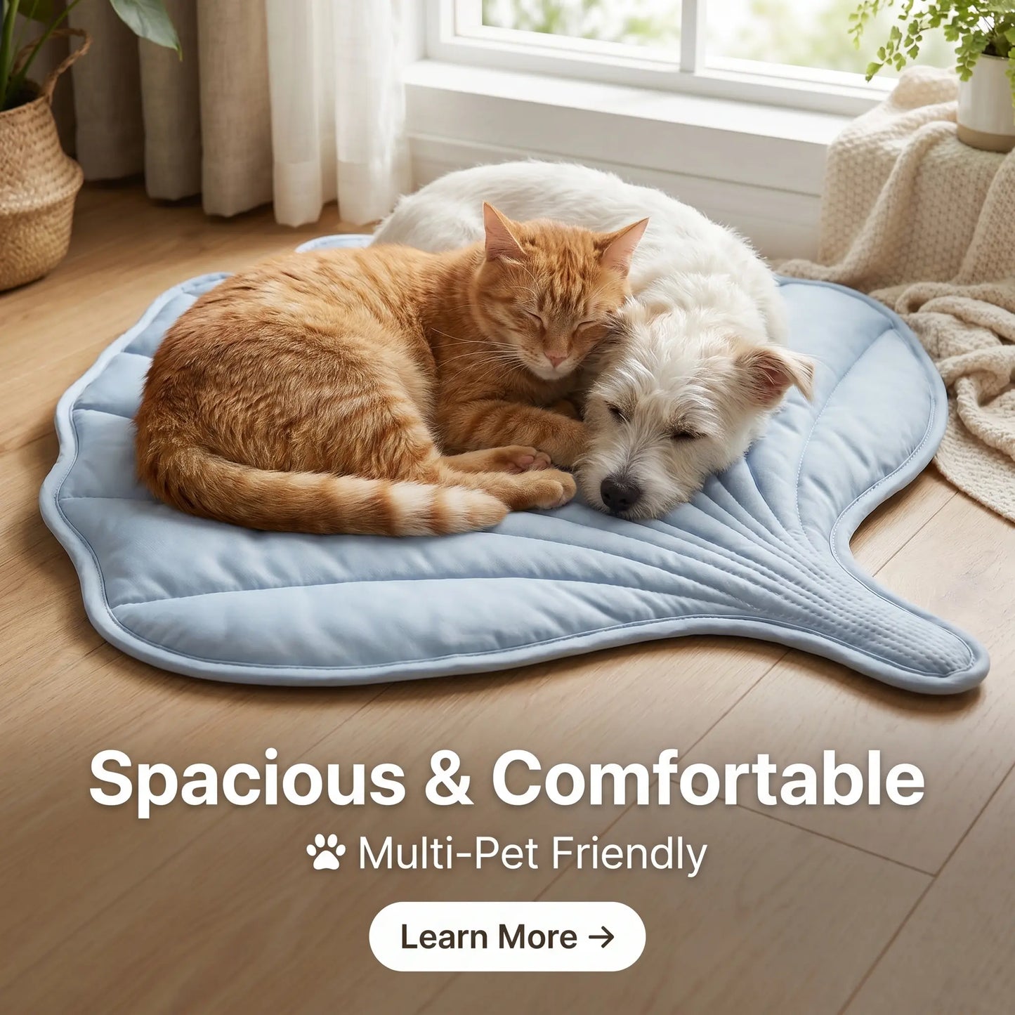 Nuzzlebox Gel-Free Eco Cooling Pet Bed Mat - Durable, Portable, Machine Washable Summer Option with Cool Kitten Stuff for Cats, Small Dogs (34"X36") for Outdoor Adventures