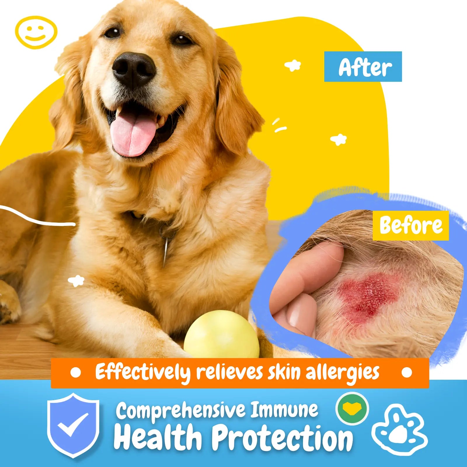 【Buy 1 Get 2】Penpen Dog Allergy-Relief Soft Chews, Omega 3 for Itching Skin Immune Support Peanut Butter Flavor 24 Months Supply