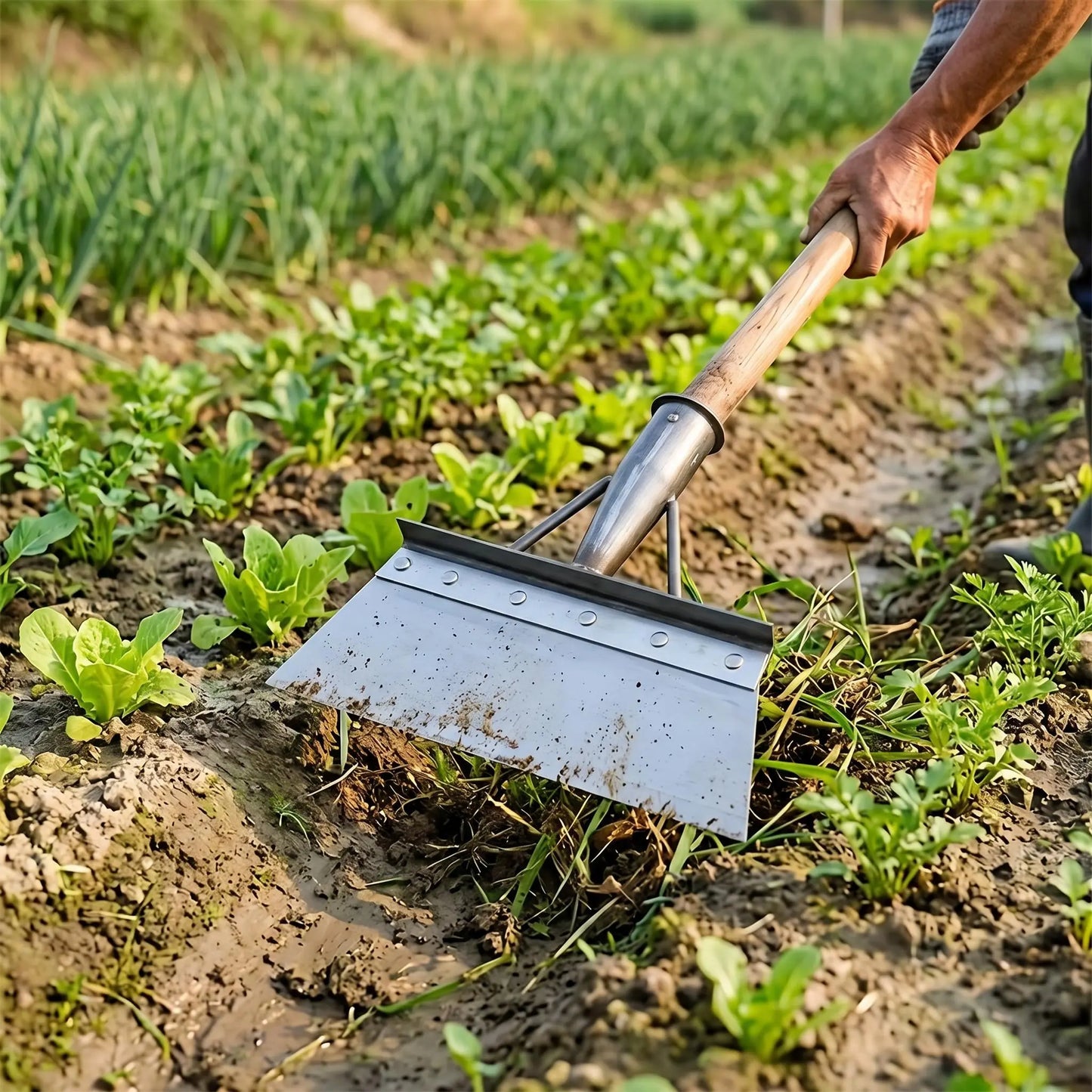 [Dealsforyoudays] Manganese Steel Wide Blade Scraper Shovel, Custom Wood Handle Compatible, Multi-Use Concrete Cleaner, Weeding Tool & Manure Removal Spade for DIY Renovation & Homestead Gardening