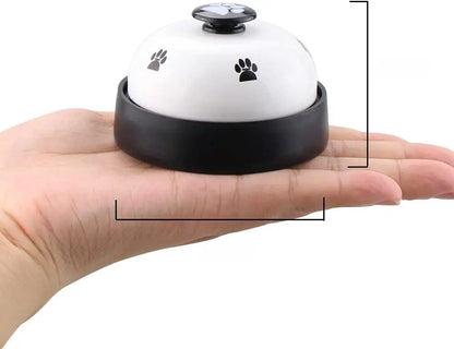 White Metal 2-Piece Dog Training Bell Set, Paw-Operated Pet Doorbell with Non-Skid Rubber Base for Potty Training, outside & Multi-Purpose Use