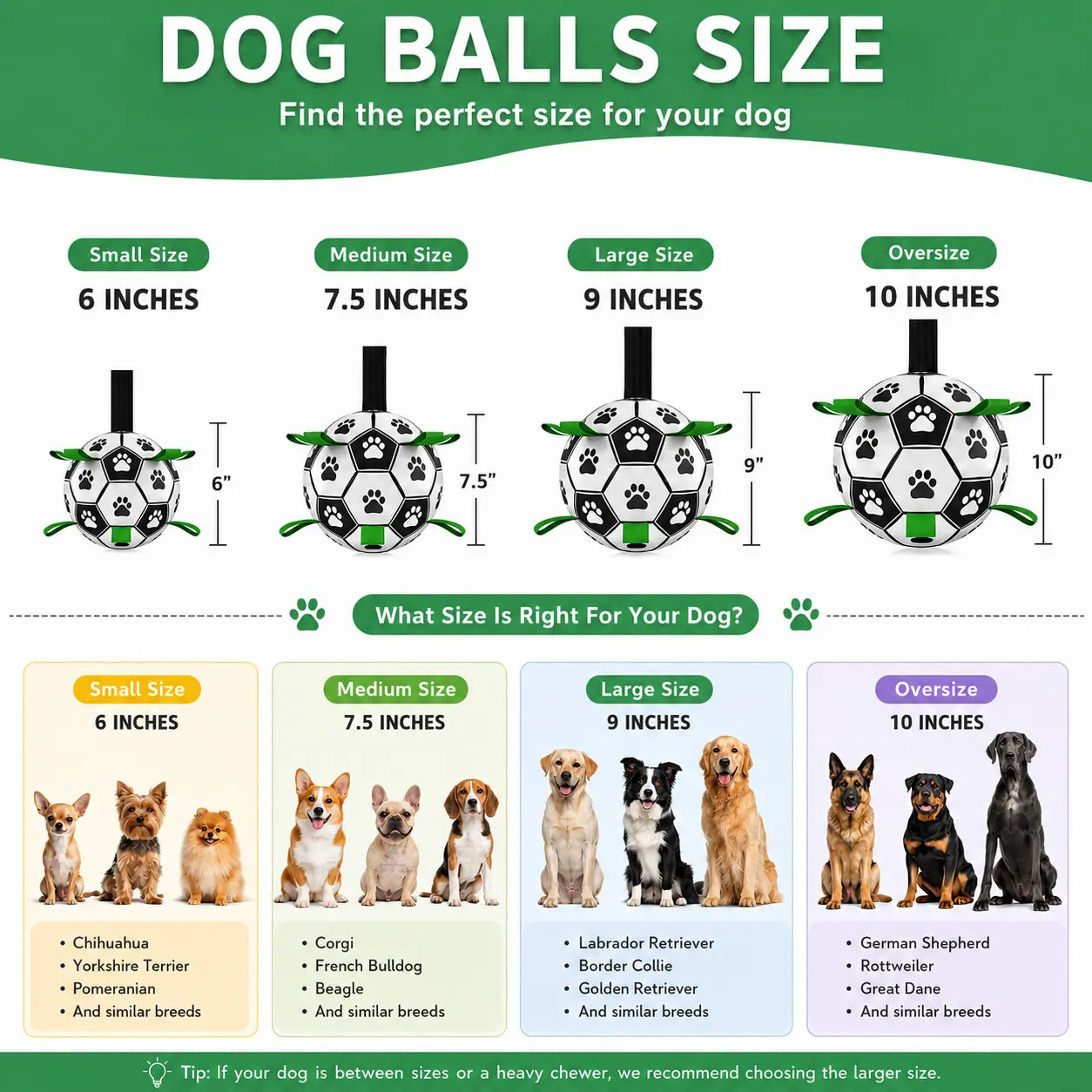 Dog Toys Dog Balls, Dog Soccer Ball with Straps, Dog Birthday, Herding Ball, Balls for Small Medium Pet, Puppy Outdoor Toy (6 Inch) Durable Chew