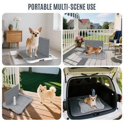 Pee Pad Holder, Indoor Dog Potty for Dogs, Puppy Pad Holder, Puppy Potty Training Tray with Splash Wall & Center Post