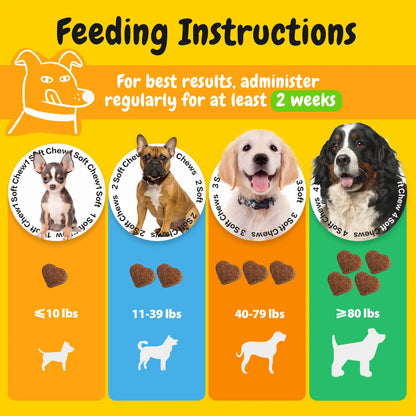 【Buy 1 Get 2】Penpen Dog Allergy-Relief Soft Chews, Omega 3 for Itching Skin Immune Support Peanut Butter Flavor 24 Months Supply