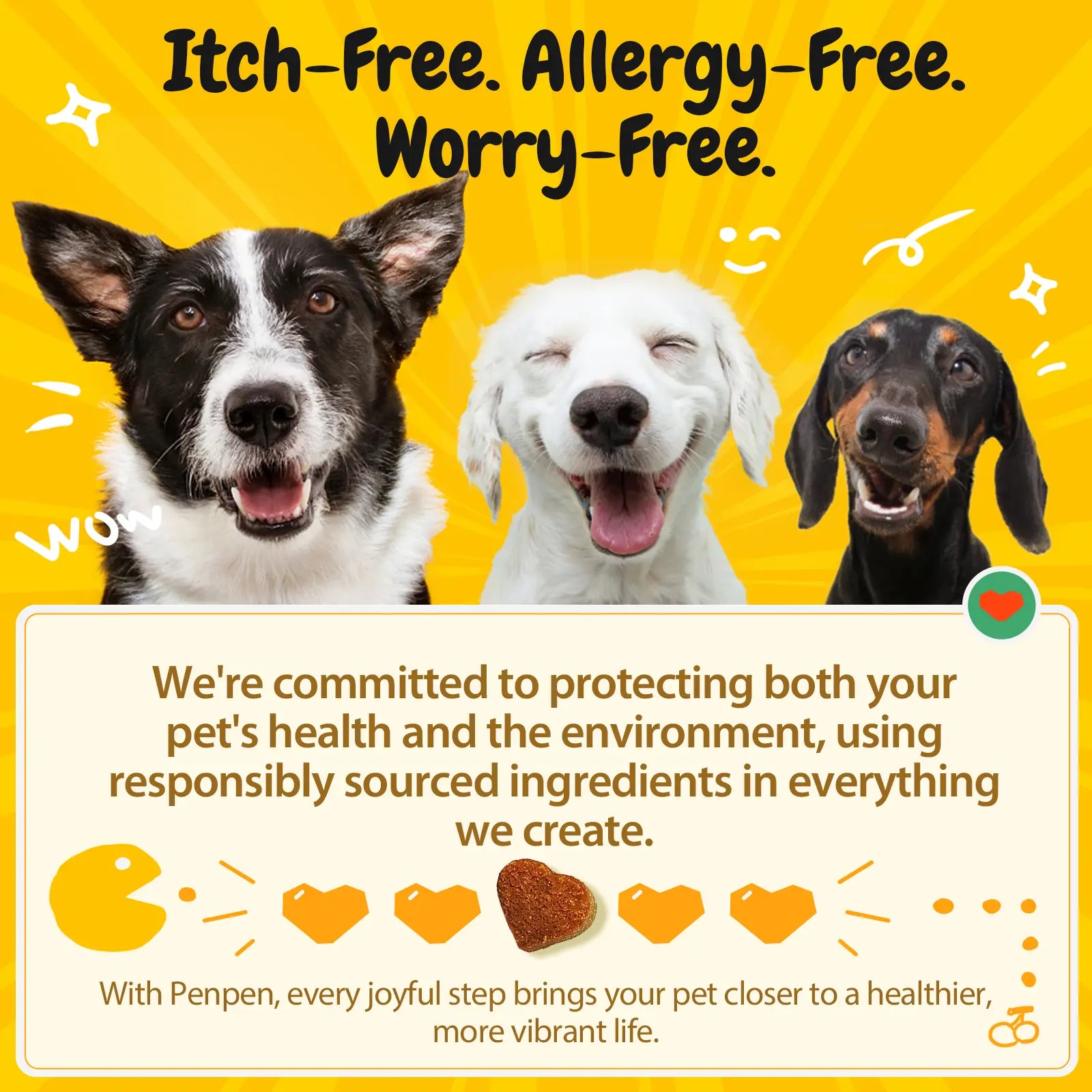 【Buy 1 Get 2】Penpen Dog Allergy-Relief Soft Chews, Omega 3 for Itching Skin Immune Support Peanut Butter Flavor 24 Months Supply